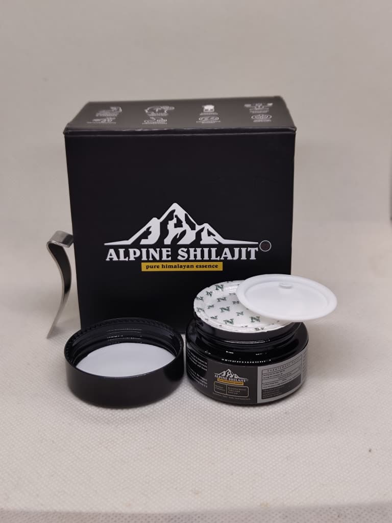 ALPINE GOLD GRADE SUN DRIED SHILAJIT 30 GRAMS WITH FREE SPOON