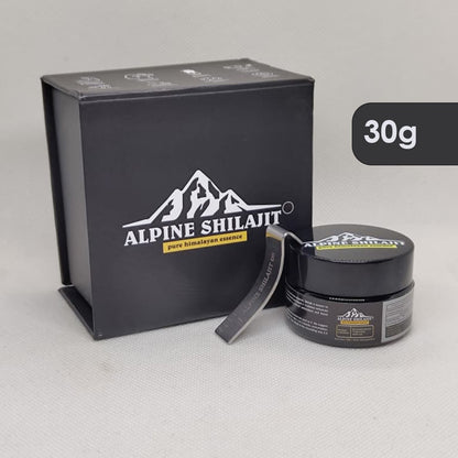 ALPINE GOLD GRADE SUN DRIED SHILAJIT 30 GRAMS WITH FREE SPOON