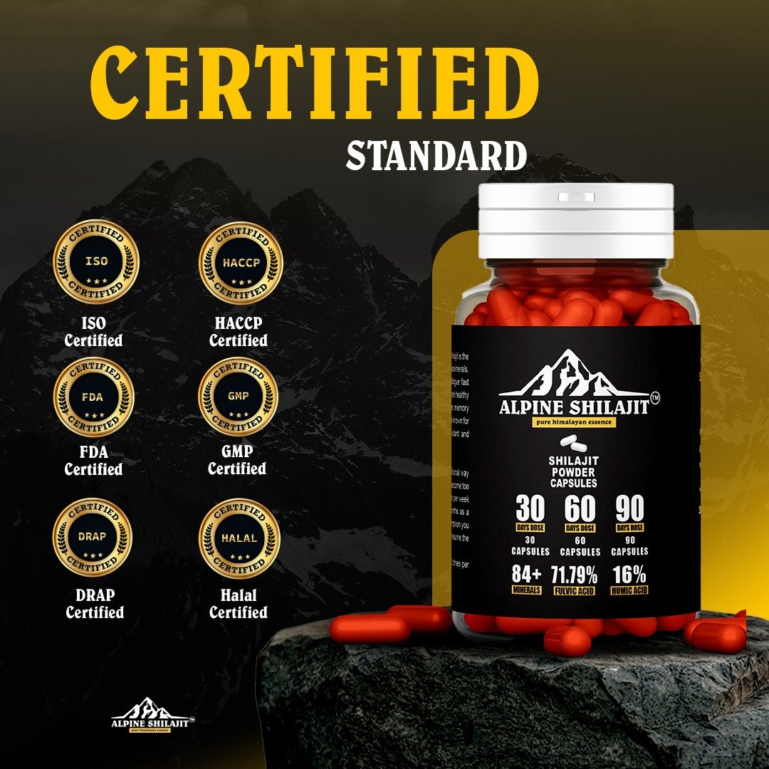 ALPINE GOLD GRADE SUN DRIED SHILAJIT CAPSULE 300MG 60 COUNT
